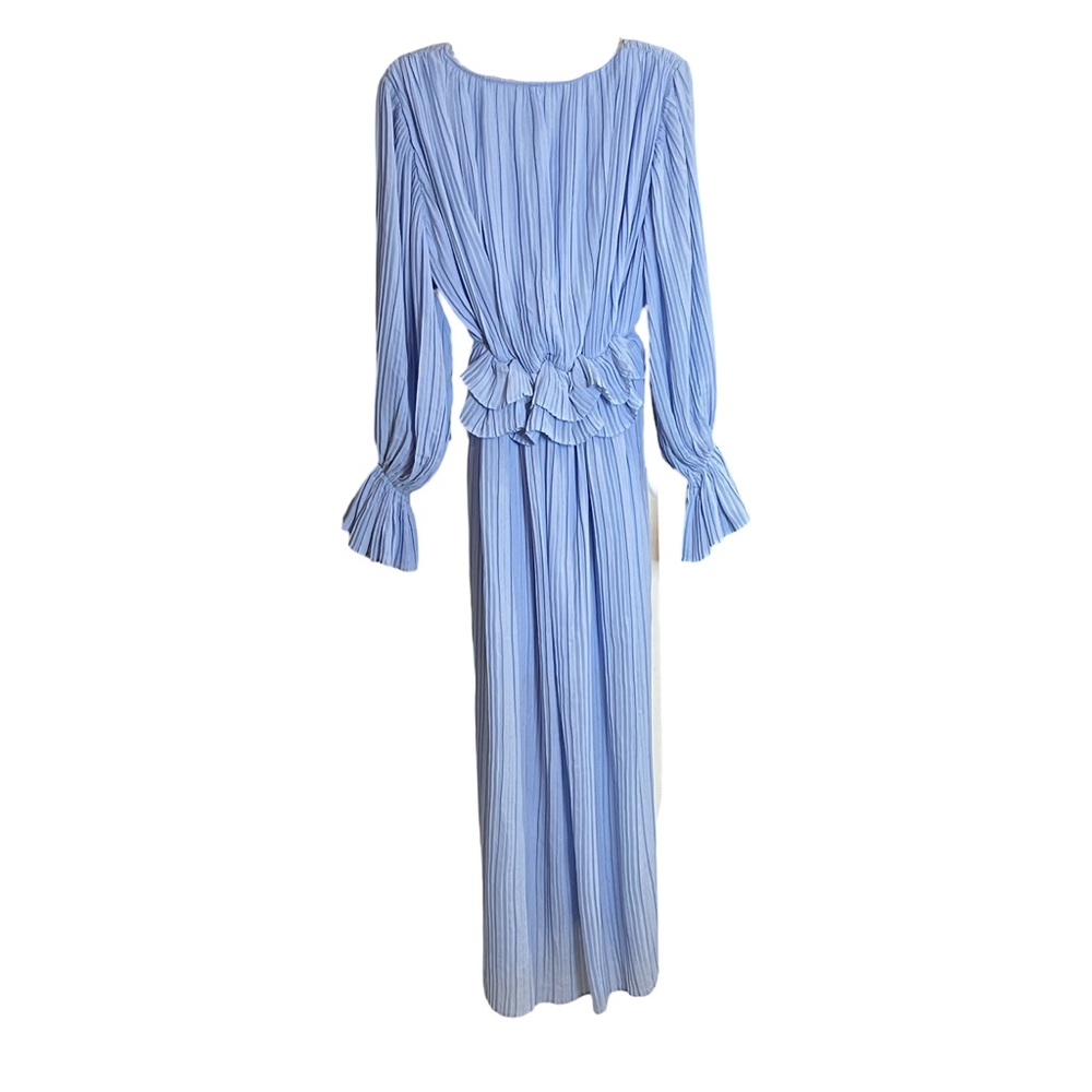 Nasty Gal Collection Frill in Love V Neck Maxi Dress Cornflower Blue 4 New - Picture 7 of 12